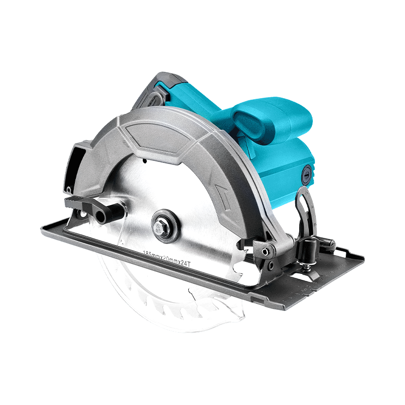 ZY51851 1200W high-power electric circular saw with angle adjustment knob and ergonomic handle.