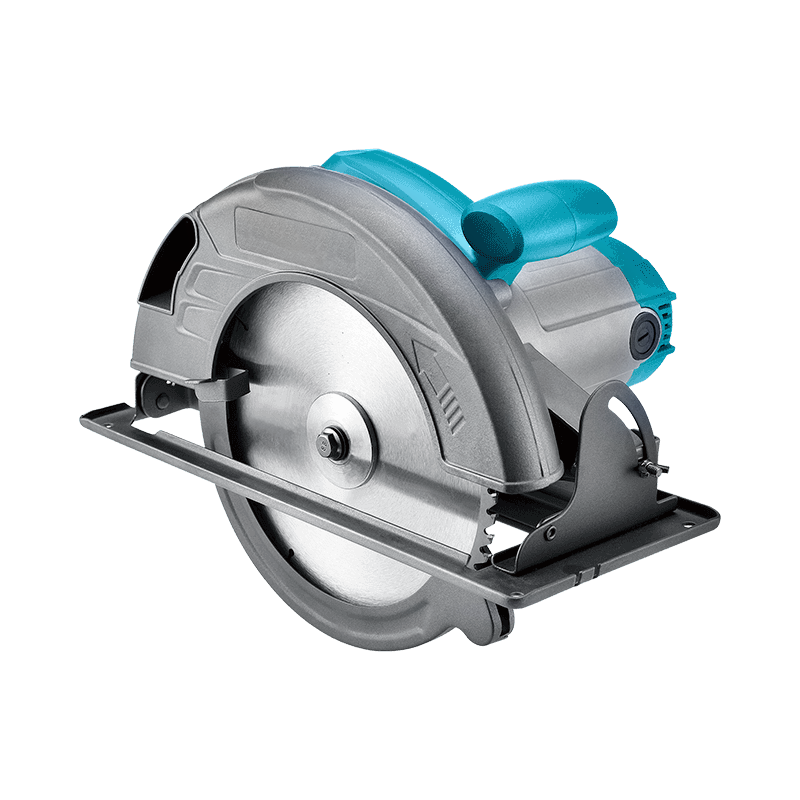 ZY82352 2000W high-power electric circular saw with angle adjustment knob, safety guard, sturdy baseplate, and soft leather-wrapped handle.