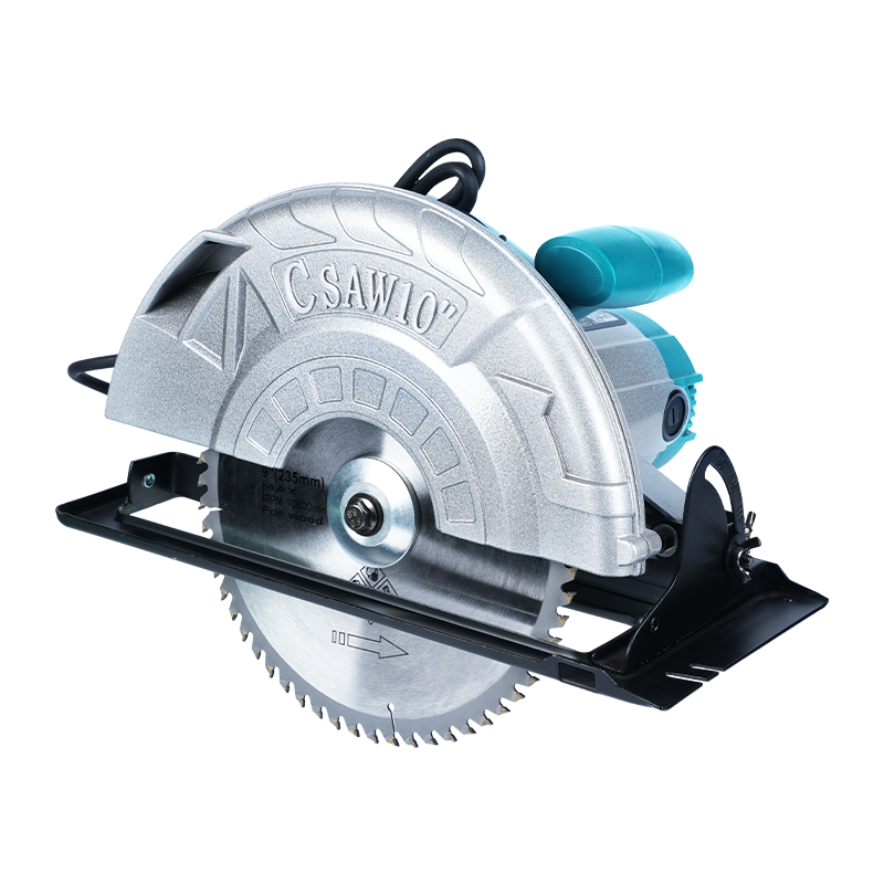 ZY82551 2000W high-power electric circular saw with high ventilation safety guard, sturdy baseplate, and soft leather-wrapped handle.